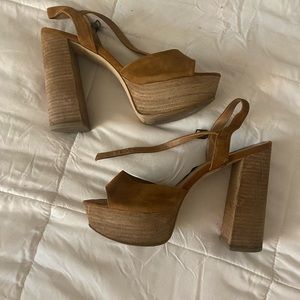 Steve Madden Brown Suede Gretchen Platform Heel Sandal